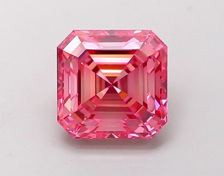 Loose Diamond - SQUARE EMERALD 1.62ct Fancy Vivid Pink VS1 (1 of 1)