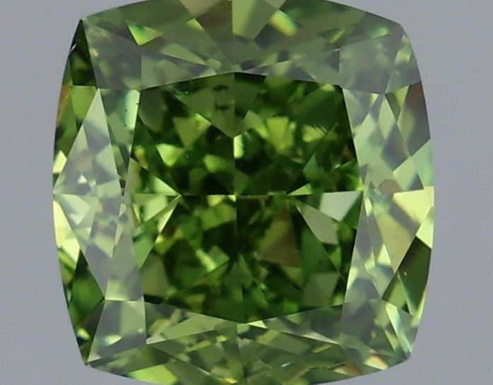 Loose Diamond - CUSHION MODIFIED 1.22ct Fancy Vivid Green VS2: Loose Diamond - CUSHION MODIFIED 1.22ct Fancy Vivid Green VS2 Source: This is a real non-mined Diamond that has been grown in a lab Shape: CUSHION MODIFIED Carats: 1.22 Color: Fancy Vivid Green