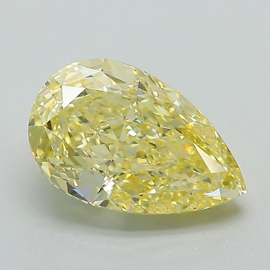 Loose Diamond - PEAR 2.35ct Fancy Intense Yellow VVS2: Loose Diamond - PEAR 2.35ct Fancy Intense Yellow VVS2 Source: This is a real non-mined Diamond that has been grown in a lab Shape: PEAR Carats: 2.35 Color: Fancy Intense Yellow Certification: IGI