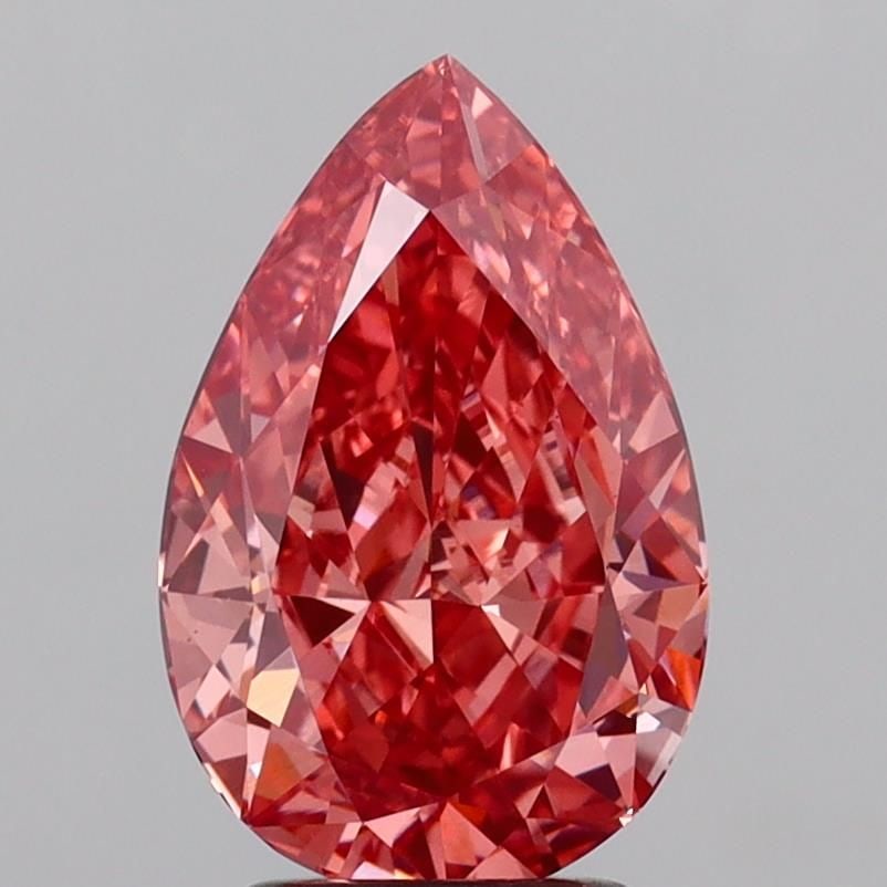 Loose Diamond - PEAR 3.13ct Fancy Vivid Brownish Pink VS1 (1 of 1)