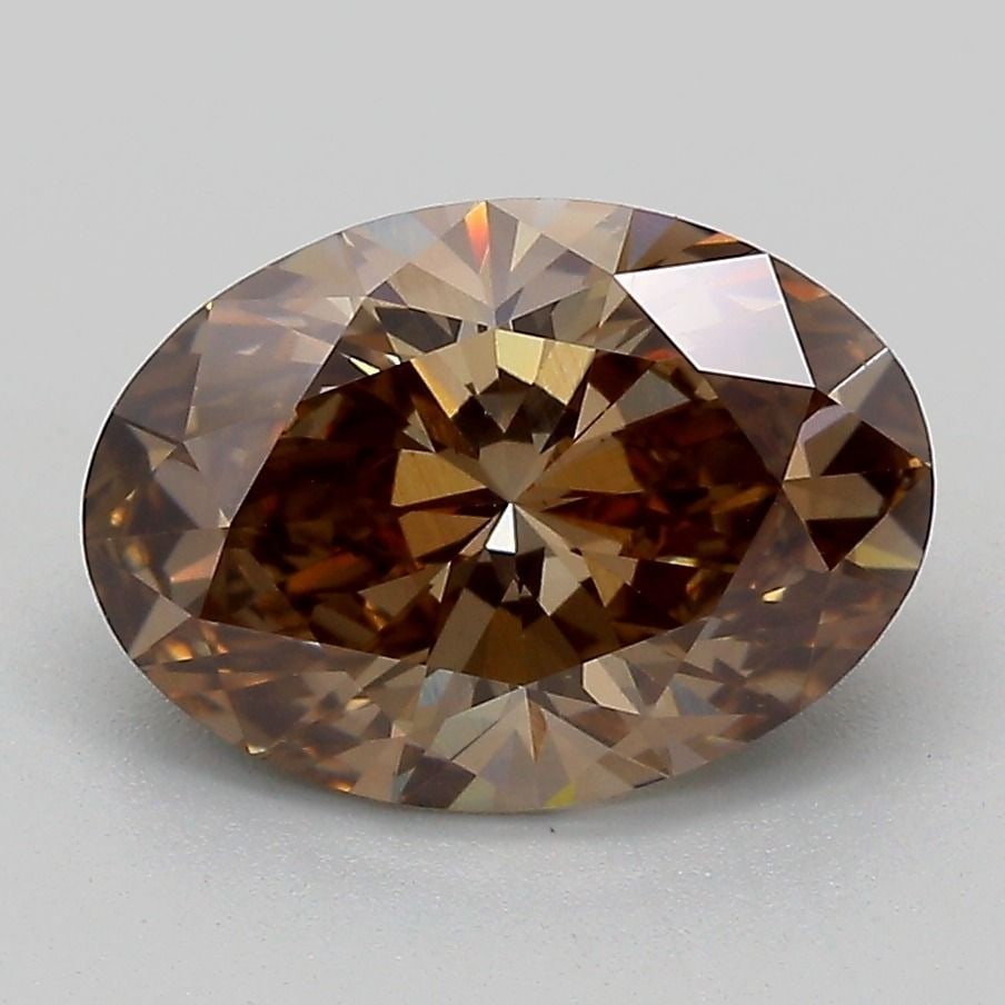 Loose Diamond - OVAL 2.53ct Fancy Deep Brown VS2: Loose Diamond - OVAL 2.53ct Fancy Deep Brown VS2 Source: This is a real non-mined Diamond that has been grown in a lab Shape: OVAL Carats: 2.53 Color: Fancy Deep Brown Certification: IGI Video: