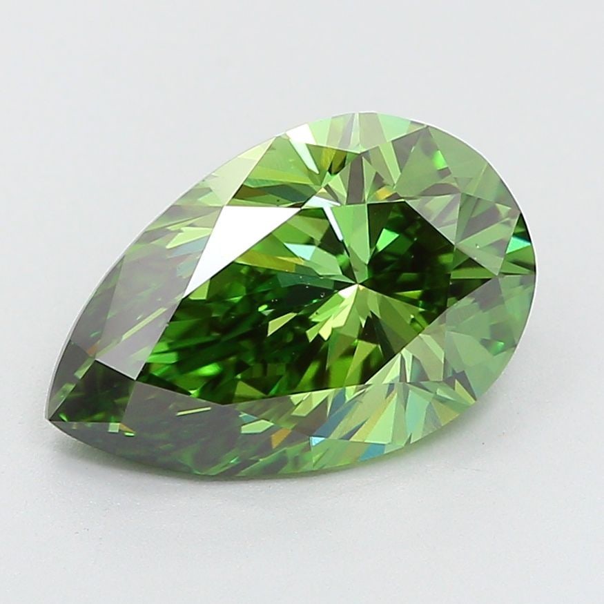 Loose Diamond - PEAR 3.7ct Fancy Vivid Green VS2: Loose Diamond - PEAR 3.7ct Fancy Vivid Green VS2 Source: This is a real non-mined Diamond that has been grown in a lab Shape: PEAR Carats: 3.7 Color: Fancy Vivid Green Certification: IGI Video: Video