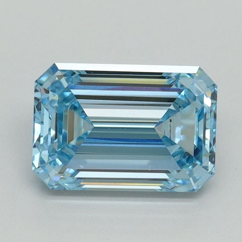 Loose Diamond - EMERALD 1.61ct Fancy Vivid Blue VVS2: Loose Diamond - EMERALD 1.61ct Fancy Vivid Blue VVS2 Source: This is a real non-mined Diamond that has been grown in a lab Shape: EMERALD Carats: 1.61 Color: Fancy Vivid Blue Certification: IGI