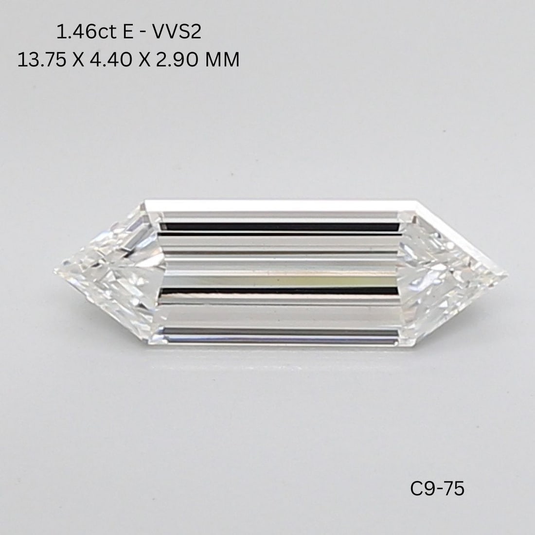 Loose Diamond - HEXAGONAL 1.46ct E VVS2: Loose Diamond - HEXAGONAL 1.46ct E VVS2 Source: This is a real non-mined Diamond that has been grown in a lab Shape: HEXAGONAL Carats: 1.46 Color: E Clarity: VVS2 Certification: NONE Video: