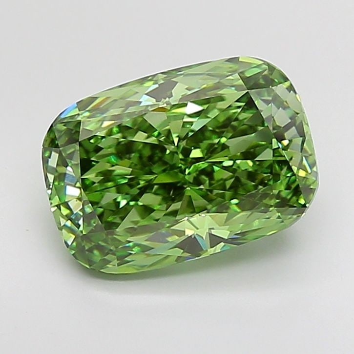 Loose Diamond - CUSHION BRILLIANT 5.57ct Fancy Vivid Green VS1: Loose Diamond - CUSHION BRILLIANT 5.57ct Fancy Vivid Green VS1 Source: This is a real non-mined Diamond that has been grown in a lab Shape: CUSHION BRILLIANT Carats: 5.57 Color: Fancy Vivid Green Cert