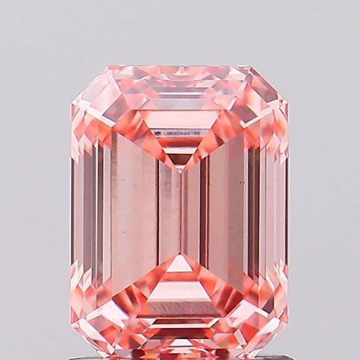Loose Diamond - EMERALD 1.24ct Fancy Intense Pink VS1: Loose Diamond - EMERALD 1.24ct Fancy Intense Pink VS1 Source: This is a real non-mined Diamond that has been grown in a lab Shape: EMERALD Carats: 1.24 Color: Fancy Intense Pink Certification: IGI