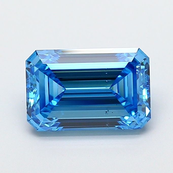 Loose Diamond - EMERALD 2.53ct Fancy Vivid Blue VS2: Loose Diamond - EMERALD 2.53ct Fancy Vivid Blue VS2 Source: This is a real non-mined Diamond that has been grown in a lab Shape: EMERALD Carats: 2.53 Color: Fancy Vivid Blue Certification: IGI Video: