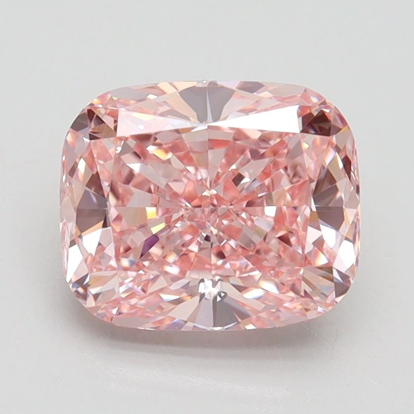 Loose Diamond - CUSHION BRILLIANT 2.1ct Fancy Intense Pink VVS2: Loose Diamond - CUSHION BRILLIANT 2.1ct Fancy Intense Pink VVS2 Source: This is a real non-mined Diamond that has been grown in a lab Shape: CUSHION BRILLIANT Carats: 2.1 Color: Fancy Intense Pink Cer
