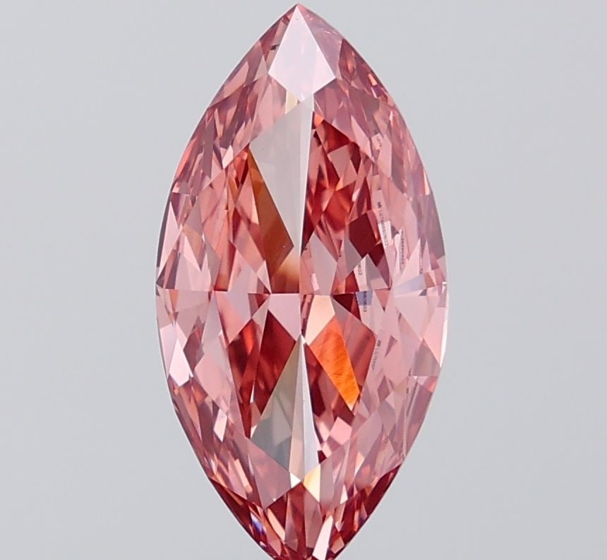 Loose Diamond - MARQUISE 3.12ct Fancy Vivid Brownish Pink VS1: Loose Diamond - MARQUISE 3.12ct Fancy Vivid Brownish Pink VS1 Source: This is a real non-mined Diamond that has been grown in a lab Shape: MARQUISE Carats: 3.12 Color: Fancy Vivid Brownish Pink