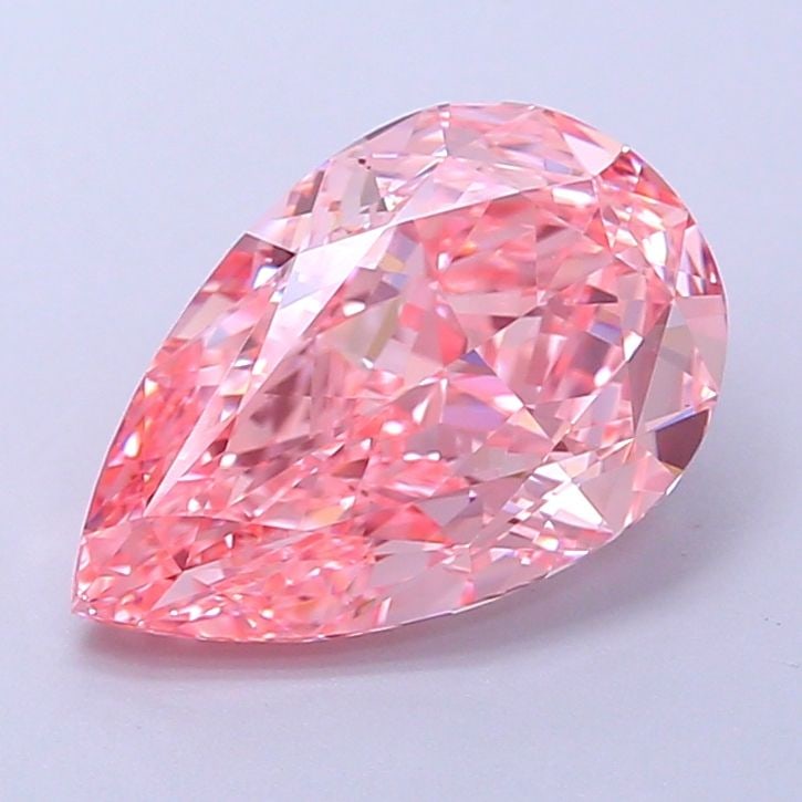 Loose Diamond - PEAR 2.41ct Fancy Vivid Pink VS1: Loose Diamond - PEAR 2.41ct Fancy Vivid Pink VS1 Source: This is a real non-mined Diamond that has been grown in a lab Shape: PEAR Carats: 2.41 Color: Fancy Vivid Pink Certification: IGI Video: