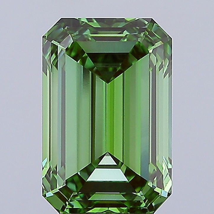 Loose Diamond - EMERALD 5.05ct Fancy Vivid Green VS1: Loose Diamond - EMERALD 5.05ct Fancy Vivid Green VS1 Source: This is a real non-mined Diamond that has been grown in a lab Shape: EMERALD Carats: 5.05 Color: Fancy Vivid Green Certification: IGI Video