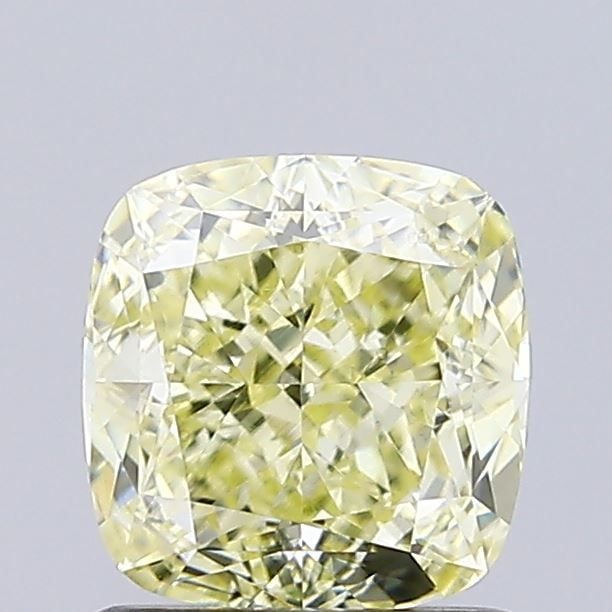 Loose Diamond - CUSHION MODIFIED 1.02ct Fancy Light Yellow VS1: Loose Diamond - CUSHION MODIFIED 1.02ct Fancy Light Yellow VS1 Source: This is a real non-mined Diamond that has been grown in a lab Shape: CUSHION MODIFIED Carats: 1.02 Color: Fancy Light Yellow Cert
