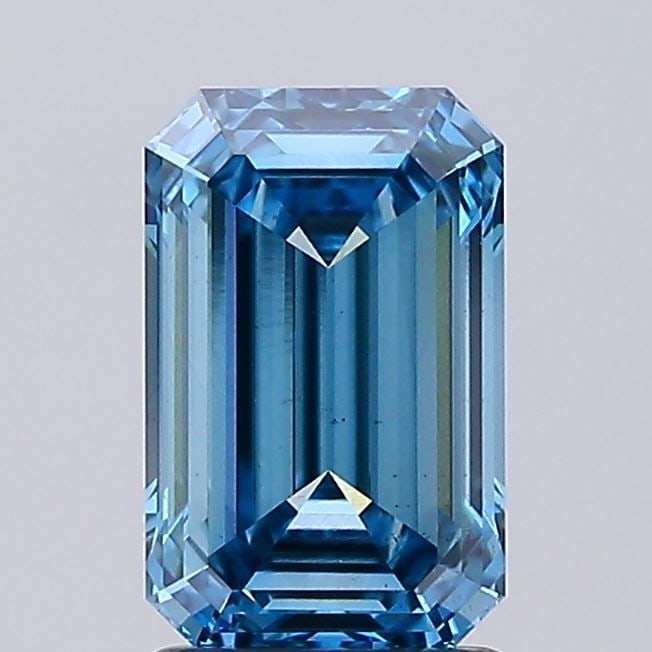 Loose Diamond - EMERALD 2.07ct Fancy Vivid Blue VS1: Loose Diamond - EMERALD 2.07ct Fancy Vivid Blue VS1 Source: This is a real non-mined Diamond that has been grown in a lab Shape: EMERALD Carats: 2.07 Color: Fancy Vivid Blue Certification: IGI Video: