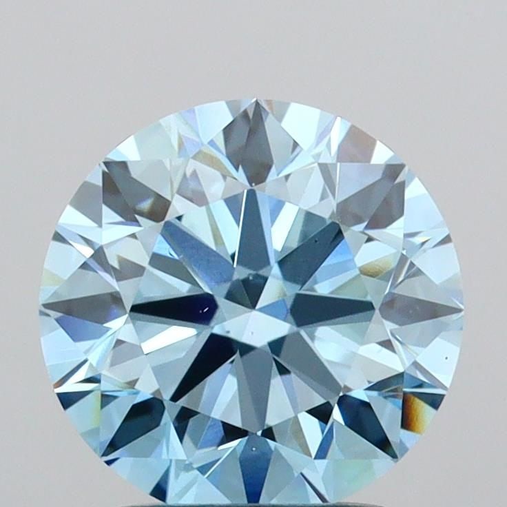 Loose Diamond - ROUND 2.01ct Fancy Vivid Blue VS1: Loose Diamond - ROUND 2.01ct Fancy Vivid Blue VS1 Source: This is a real non-mined Diamond that has been grown in a lab Shape: ROUND Carats: 2.01 Color: Fancy Vivid Blue Certification: IGI Video: