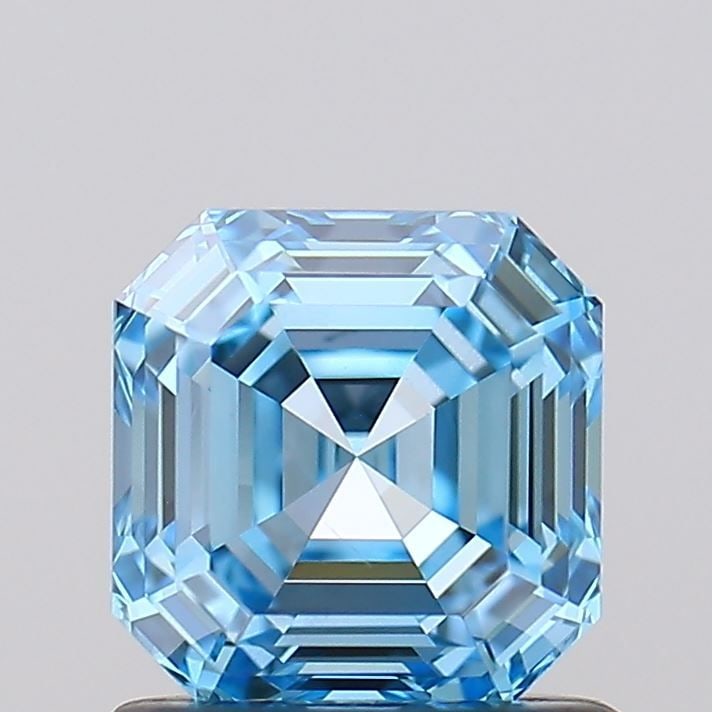 Loose Diamond - ASSCHER 1.01ct Fancy Vivid Blue VS2: Loose Diamond - ASSCHER 1.01ct Fancy Vivid Blue VS2 Source: This is a real non-mined Diamond that has been grown in a lab Shape: ASSCHER Carats: 1.01 Color: Fancy Vivid Blue Certification: IGI Video: