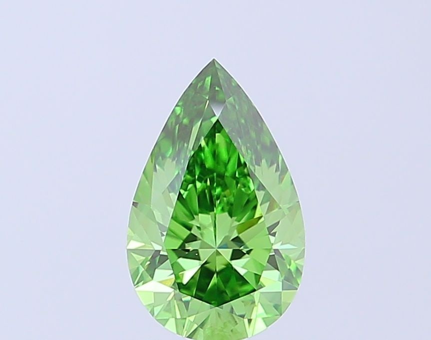 Loose Diamond - PEAR 1.54ct Fancy Vivid Green VS1: Loose Diamond - PEAR 1.54ct Fancy Vivid Green VS1 Source: This is a real non-mined Diamond that has been grown in a lab Shape: PEAR Carats: 1.54 Color: Fancy Vivid Green Certification: IGI Video: