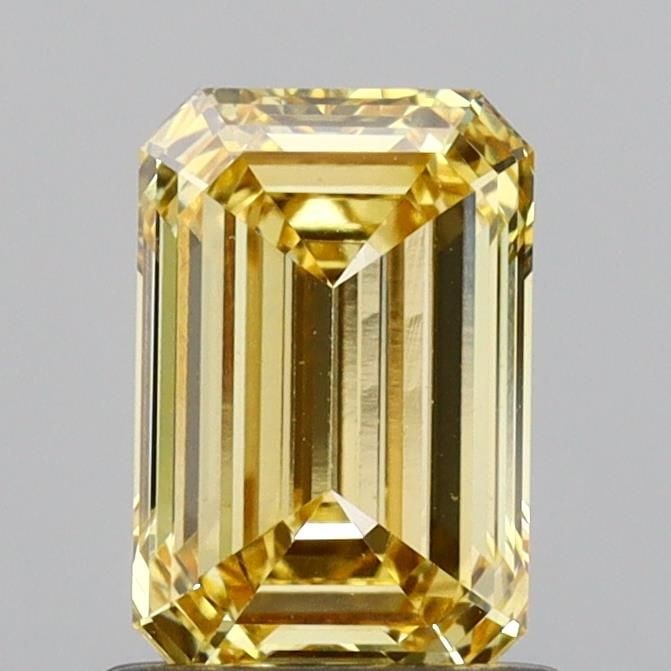 Loose Diamond - EMERALD 1.13ct Fancy Vivid Yellow VS1: Loose Diamond - EMERALD 1.13ct Fancy Vivid Yellow VS1 Source: This is a real non-mined Diamond that has been grown in a lab Shape: EMERALD Carats: 1.13 Color: Fancy Vivid Yellow Certification: NONE Vi