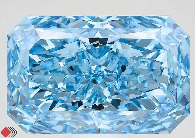 Loose Diamond - RADIANT 15.08ct Fancy Vivid Blue VVS2: Loose Diamond - RADIANT 15.08ct Fancy Vivid Blue VVS2 Source: This is a real non-mined Diamond that has been grown in a lab Shape: RADIANT Carats: 15.08 Color: Fancy Vivid Blue Certification: IGI Vide