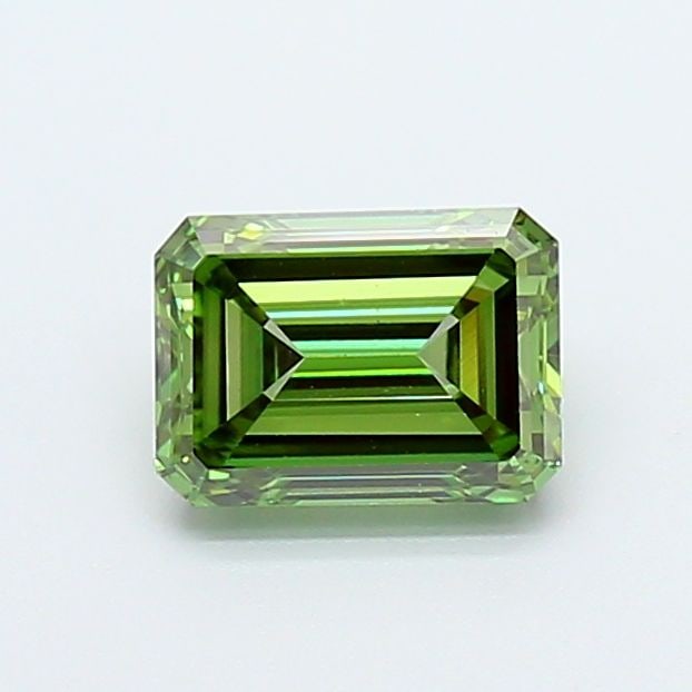 Loose Diamond - EMERALD 1.08ct Fancy Vivid Green VS1: Loose Diamond - EMERALD 1.08ct Fancy Vivid Green VS1 Source: This is a real non-mined Diamond that has been grown in a lab Shape: EMERALD Carats: 1.08 Color: Fancy Vivid Green Certification: IGI Video