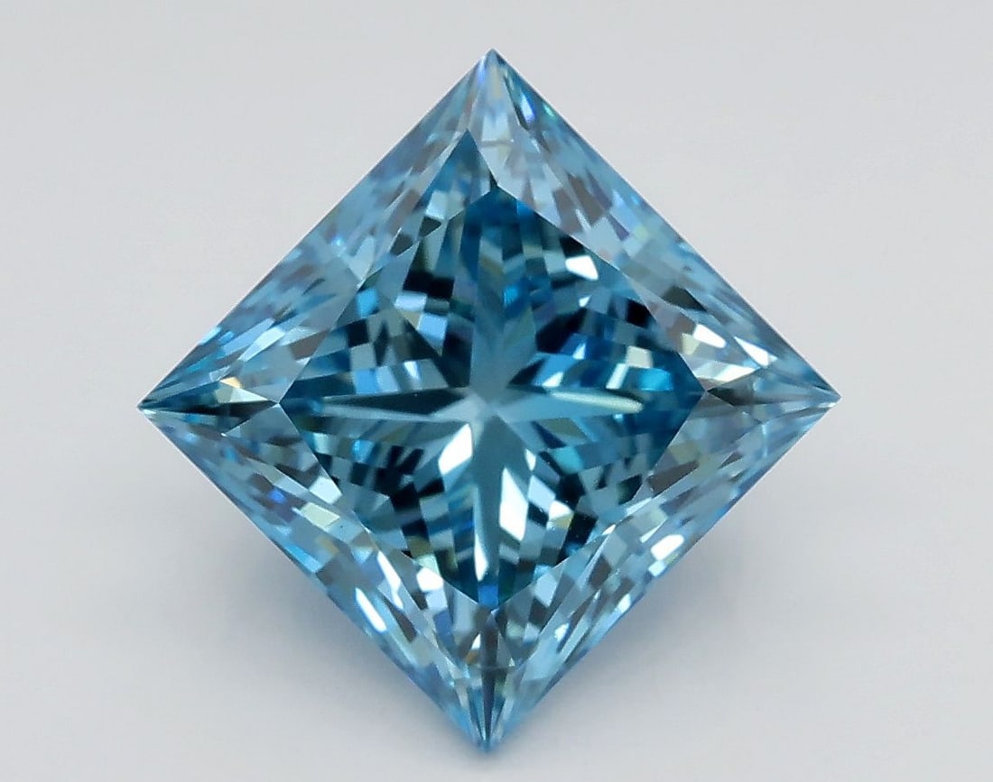 Loose Diamond - PRINCESS 3.02ct Fancy Vivid Blue VS1 (1 of 1)