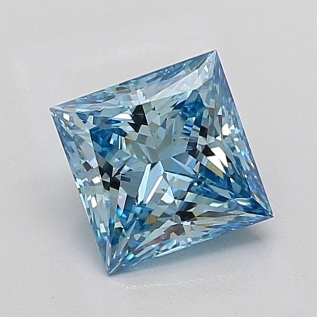 Loose Diamond - PRINCESS 2.11ct Fancy Vivid Blue VS2: Loose Diamond - PRINCESS 2.11ct Fancy Vivid Blue VS2 Source: This is a real non-mined Diamond that has been grown in a lab Shape: PRINCESS Carats: 2.11 Color: Fancy Vivid Blue Certification: IGI Video