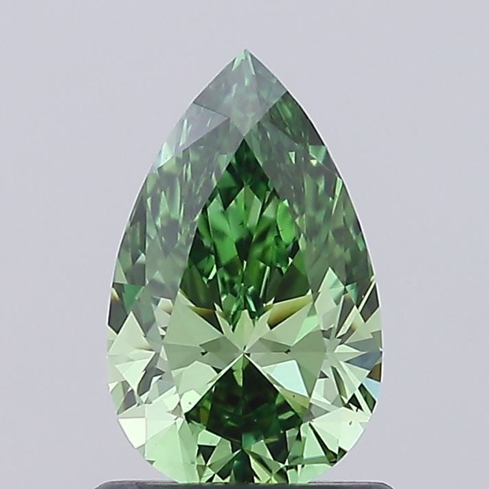 Loose Diamond - PEAR 1.02ct Fancy Vivid Green VS1: Loose Diamond - PEAR 1.02ct Fancy Vivid Green VS1 Source: This is a real non-mined Diamond that has been grown in a lab Shape: PEAR Carats: 1.02 Color: Fancy Vivid Green Certification: IGI Video:
