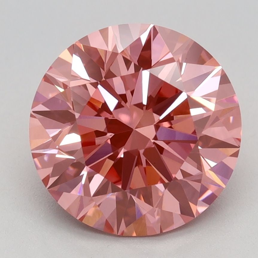 Ideal Loose Diamond - ROUND 2.58ct Fancy Vivid Pink VS1: Ideal Loose Diamond - ROUND 2.58ct Fancy Vivid Pink VS1 Source: This is a real non-mined Diamond that has been grown in a lab Shape: ROUND Carats: 2.58 Color: Fancy Vivid Pink Certification: IGI Video