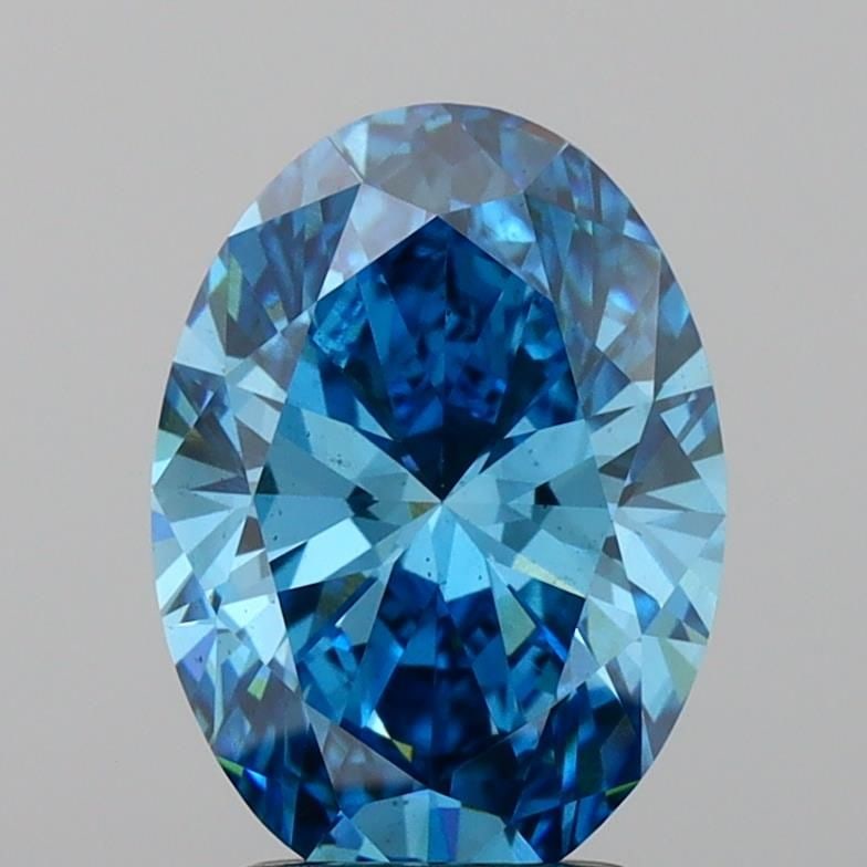 Loose Diamond - OVAL 2.52ct Fancy Vivid Blue VS2: Loose Diamond - OVAL 2.52ct Fancy Vivid Blue VS2 Source: This is a real non-mined Diamond that has been grown in a lab Shape: OVAL Carats: 2.52 Color: Fancy Vivid Blue Certification: IGI Video: