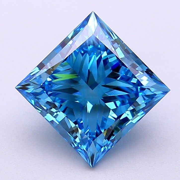Loose Diamond - PRINCESS 2.91ct Fancy Vivid Blue VS1 (1 of 1)