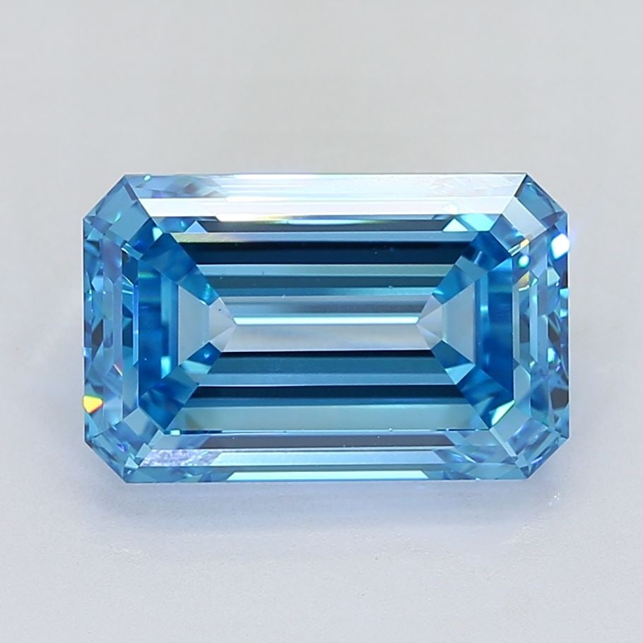 Loose Diamond - EMERALD 9.47ct Fancy Vivid Blue VS1: Loose Diamond - EMERALD 9.47ct Fancy Vivid Blue VS1 Source: This is a real non-mined Diamond that has been grown in a lab Shape: EMERALD Carats: 9.47 Color: Fancy Vivid Blue Certification: IGI Video: