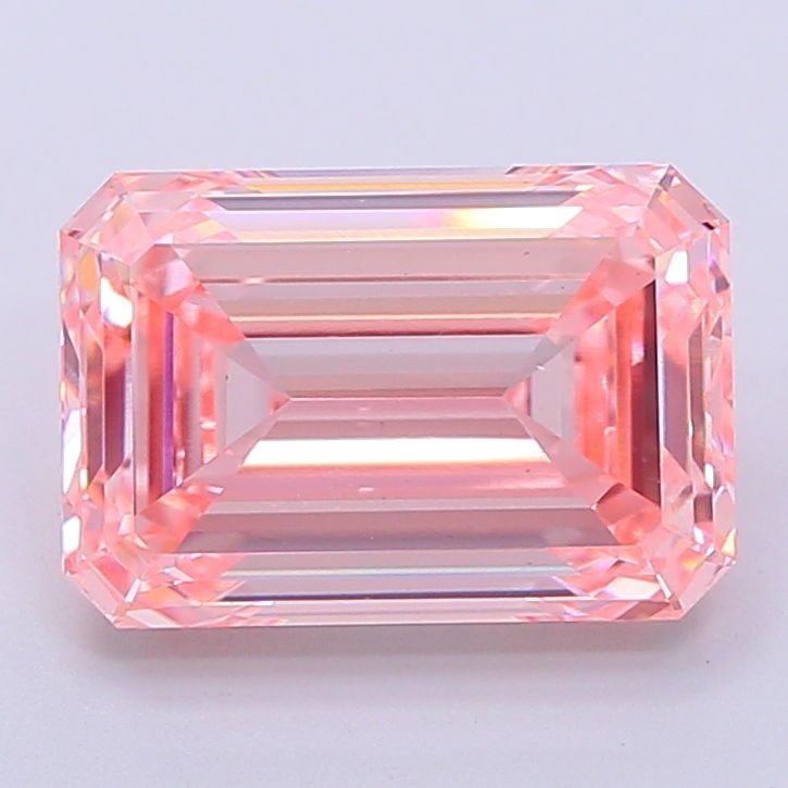 Loose Diamond - EMERALD 5.0ct Fancy Vivid Pink VS1: Loose Diamond - EMERALD 5.0ct Fancy Vivid Pink VS1 Source: This is a real non-mined Diamond that has been grown in a lab Shape: EMERALD Carats: 5.0 Color: Fancy Vivid Pink Certification: IGI Video:
