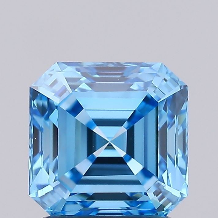 Loose Diamond - SQUARE EMERALD 1.5ct Fancy Vivid Blue VS1 (1 of 1)