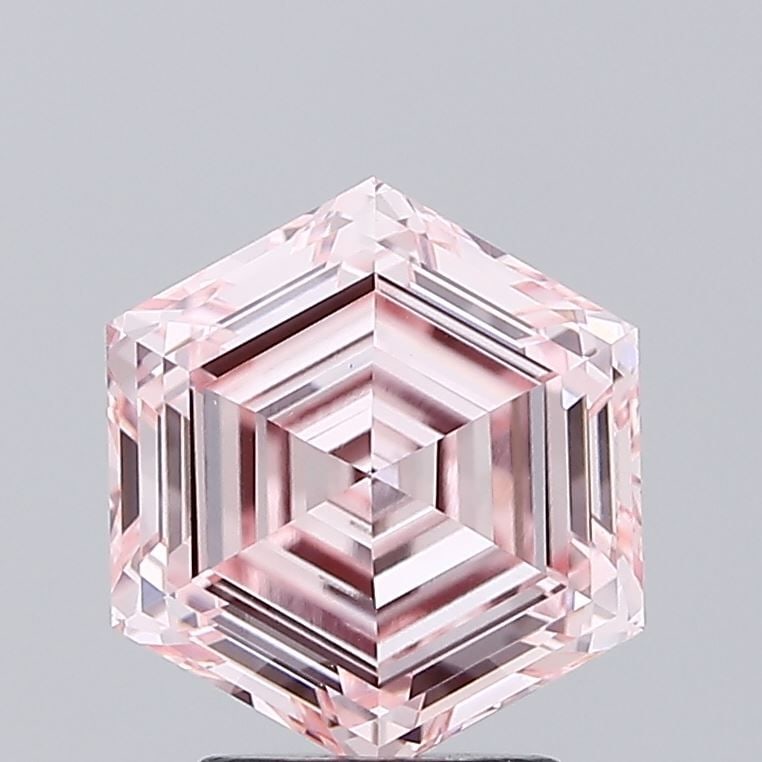Loose Diamond - HEXAGONAL 2.57ct Fancy Intense Pink VS1: Loose Diamond - HEXAGONAL 2.57ct Fancy Intense Pink VS1 Source: This is a real non-mined Diamond that has been grown in a lab Shape: HEXAGONAL Carats: 2.57 Color: Fancy Intense Pink Certification: IGI