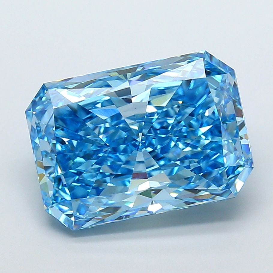 Loose Diamond - RADIANT 10.02ct Fancy Vivid Blue VVS2: Loose Diamond - RADIANT 10.02ct Fancy Vivid Blue VVS2 Source: This is a real non-mined Diamond that has been grown in a lab Shape: RADIANT Carats: 10.02 Color: Fancy Vivid Blue Certification: IGI