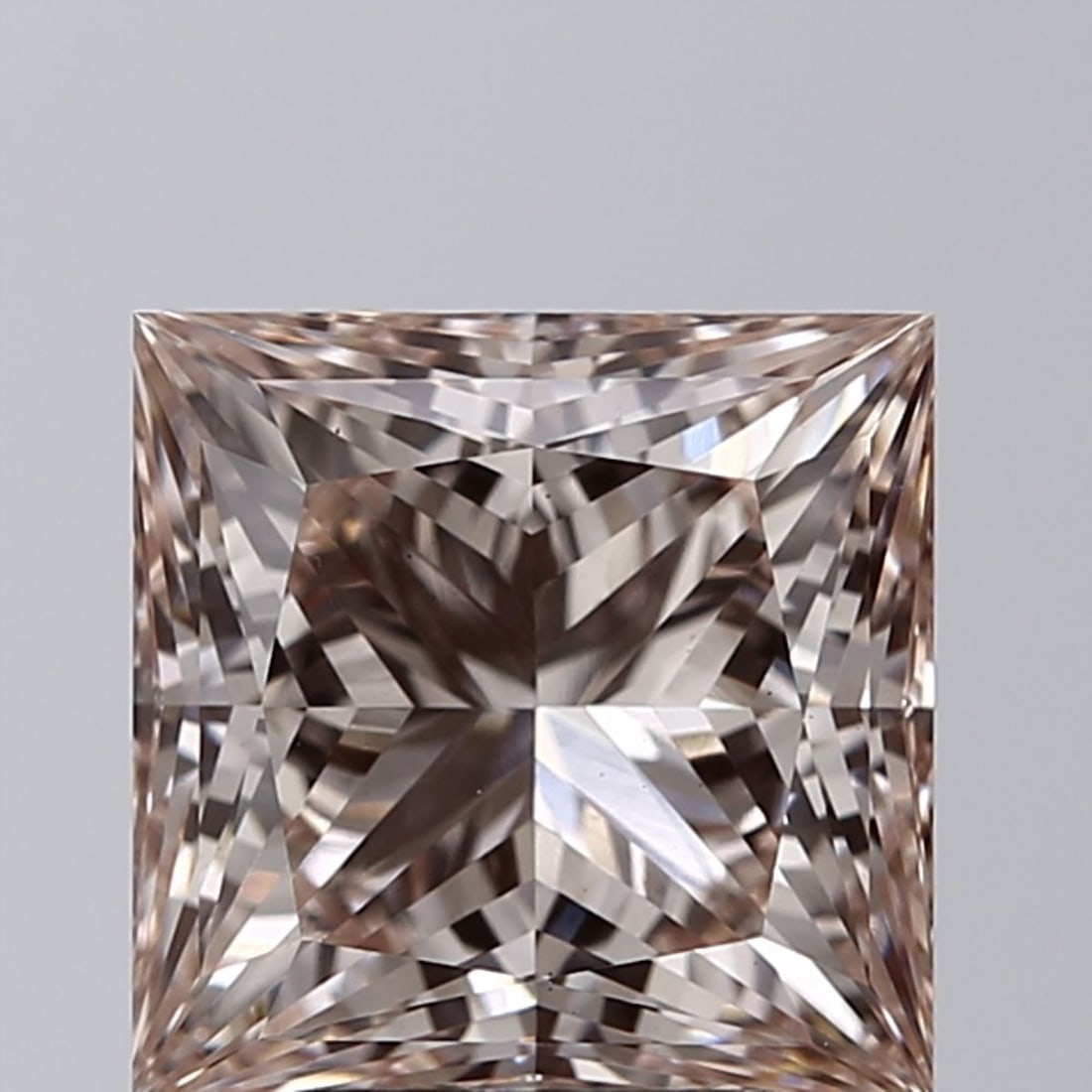 Loose Diamond - PRINCESS 3.13ct Fancy Light Brownish Pink VS1 (1 of 1)