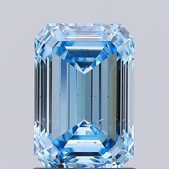 Loose Diamond - EMERALD 1.42ct Fancy Intense Blue SI1: Loose Diamond - EMERALD 1.42ct Fancy Intense Blue SI1 Source: This is a real non-mined Diamond that has been grown in a lab Shape: EMERALD Carats: 1.42 Color: Fancy Intense Blue Certification: IGI Vid