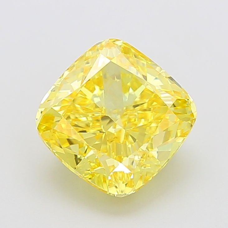 Loose Diamond - CUSHION MODIFIED 5.06ct Fancy Vivid Yellow VS2: Loose Diamond - CUSHION MODIFIED 5.06ct Fancy Vivid Yellow VS2 Source: This is a real non-mined Diamond that has been grown in a lab Shape: CUSHION MODIFIED Carats: 5.06 Color: Fancy Vivid Yellow Cert