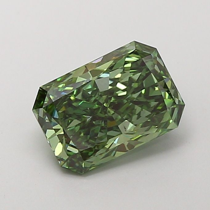 Loose Diamond - RADIANT 3.03ct Fancy Vivid Green VS2: Loose Diamond - RADIANT 3.03ct Fancy Vivid Green VS2 Source: This is a real non-mined Diamond that has been grown in a lab Shape: RADIANT Carats: 3.03 Color: Fancy Vivid Green Certification: IGI Video