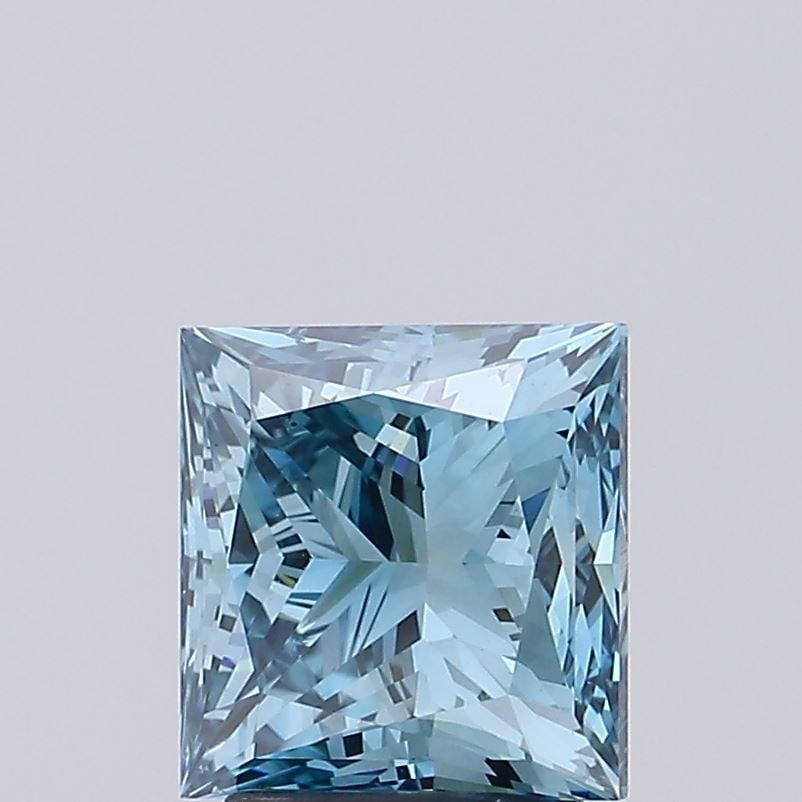 Loose Diamond - PRINCESS 3.01ct Fancy Vivid Greenish Blue SI1: Loose Diamond - PRINCESS 3.01ct Fancy Vivid Greenish Blue SI1 Source: This is a real non-mined Diamond that has been grown in a lab Shape: PRINCESS Carats: 3.01 Color: Fancy Vivid Greenish Blue Certif