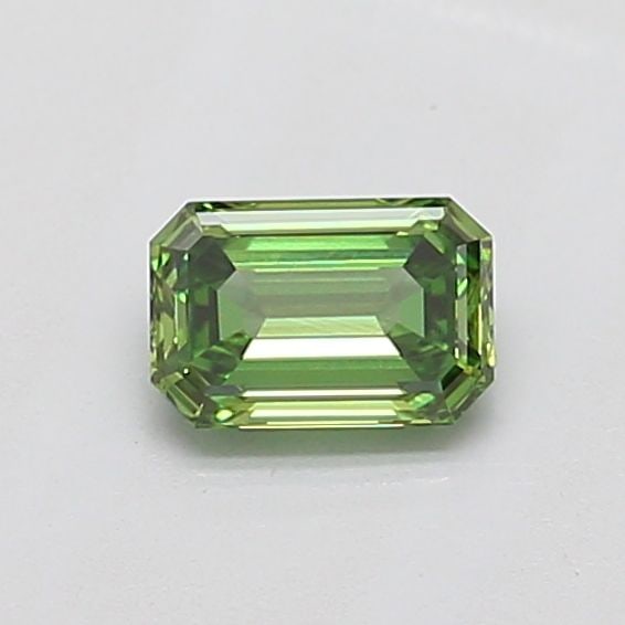Loose Diamond - EMERALD 0.53ct Fancy Vivid Green VS1: Loose Diamond - EMERALD 0.53ct Fancy Vivid Green VS1 Source: This is a real non-mined Diamond that has been grown in a lab Shape: EMERALD Carats: 0.53 Color: Fancy Vivid Green Certification: IGI Video