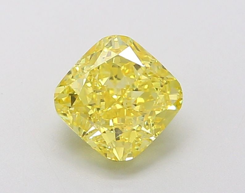 Loose Diamond - CUSHION MODIFIED 1.6ct Fancy Vivid Yellow VS1: Loose Diamond - CUSHION MODIFIED 1.6ct Fancy Vivid Yellow VS1 Source: This is a real non-mined Diamond that has been grown in a lab Shape: CUSHION MODIFIED Carats: 1.6 Color: Fancy Vivid Yellow Certif