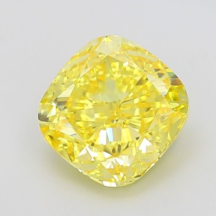 Loose Diamond - CUSHION MODIFIED 4.82ct Fancy Vivid Yellow VS1: Loose Diamond - CUSHION MODIFIED 4.82ct Fancy Vivid Yellow VS1 Source: This is a real non-mined Diamond that has been grown in a lab Shape: CUSHION MODIFIED Carats: 4.82 Color: Fancy Vivid Yellow Cert