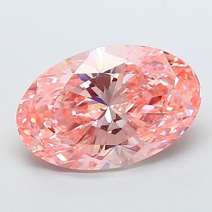 Loose Diamond - OVAL 4.02ct Fancy Vivid Pink VS2: Loose Diamond - OVAL 4.02ct Fancy Vivid Pink VS2 Source: This is a real non-mined Diamond that has been grown in a lab Shape: OVAL Carats: 4.02 Color: Fancy Vivid Pink Certification: IGI Video: