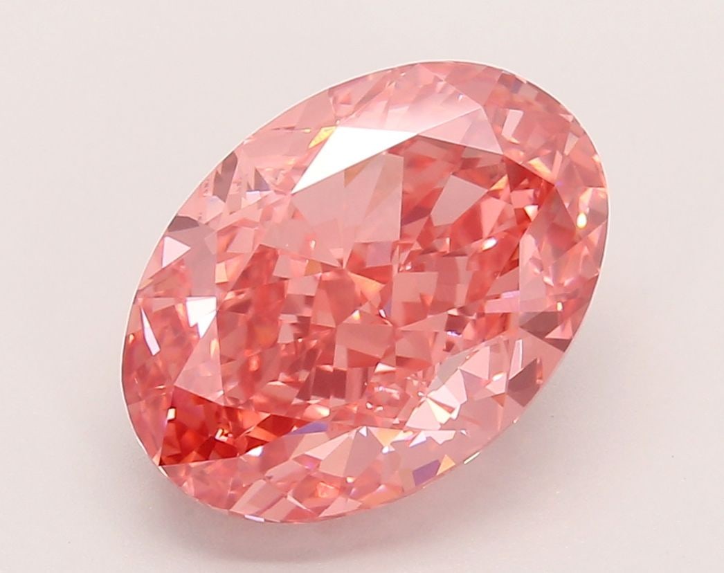 Loose Diamond - OVAL 5.21ct Fancy Vivid Pink VS1: Loose Diamond - OVAL 5.21ct Fancy Vivid Pink VS1 Source: This is a real non-mined Diamond that has been grown in a lab Shape: OVAL Carats: 5.21 Color: Fancy Vivid Pink Certification: IGI Video: