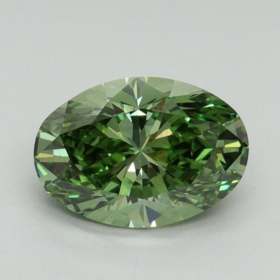 Loose Diamond - OVAL 1.7ct Fancy Vivid Green VS1: Loose Diamond - OVAL 1.7ct Fancy Vivid Green VS1 Source: This is a real non-mined Diamond that has been grown in a lab Shape: OVAL Carats: 1.7 Color: Fancy Vivid Green Certification: IGI Video: