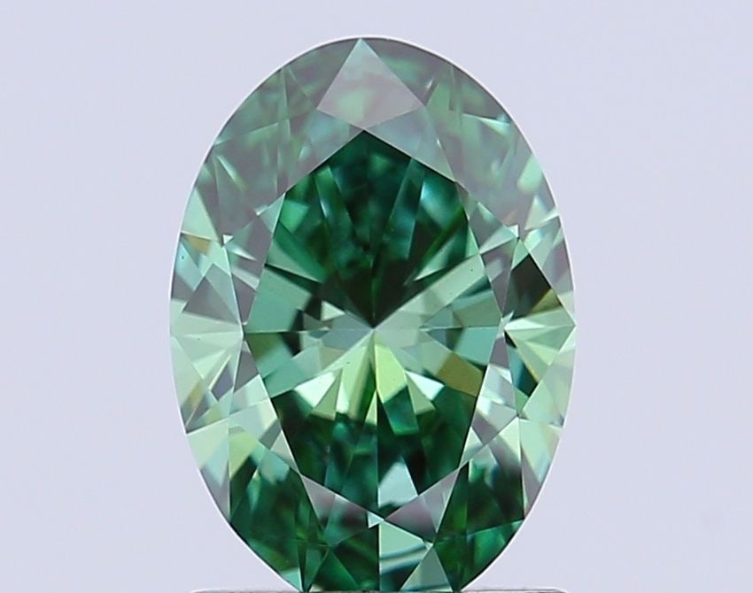 Loose Diamond - OVAL 1.21ct Fancy Vivid Green VS1: Loose Diamond - OVAL 1.21ct Fancy Vivid Green VS1 Source: This is a real non-mined Diamond that has been grown in a lab Shape: OVAL Carats: 1.21 Color: Fancy Vivid Green Certification: IGI Video: