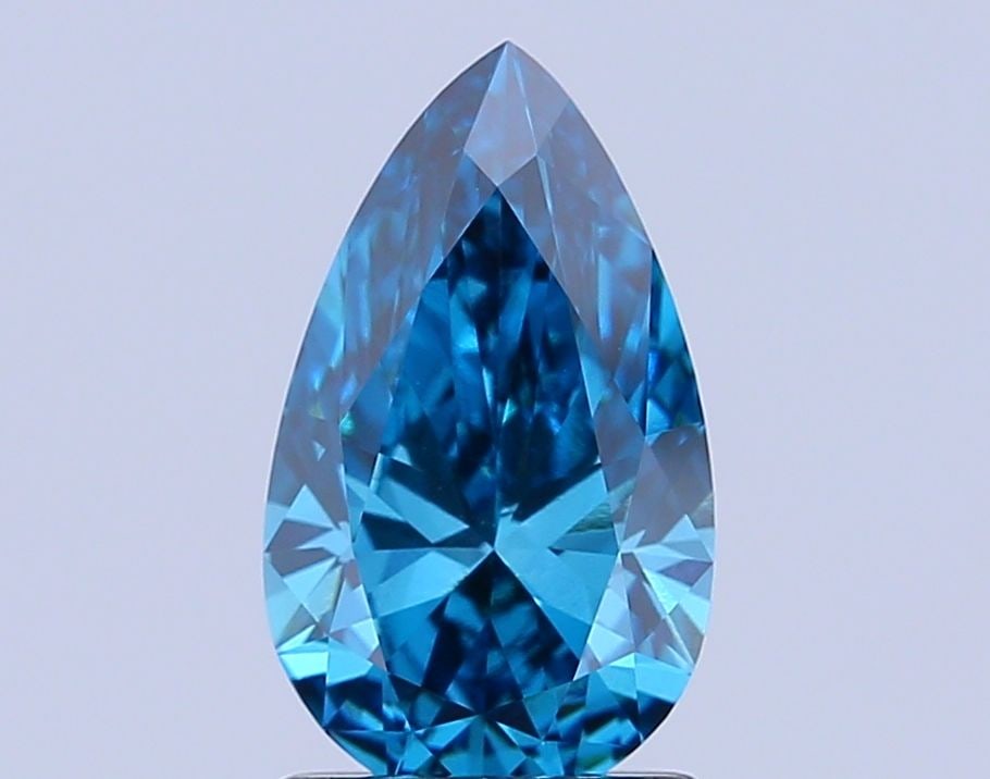 Loose Diamond - PEAR 1.51ct Fancy Vivid Blue VS1: Loose Diamond - PEAR 1.51ct Fancy Vivid Blue VS1 Source: This is a real non-mined Diamond that has been grown in a lab Shape: PEAR Carats: 1.51 Color: Fancy Vivid Blue Certification: IGI Video: