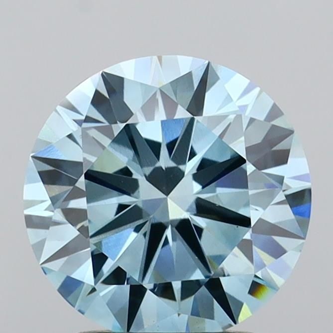 Loose Diamond - ROUND 2.04ct Fancy Vivid Blue VS1: Loose Diamond - ROUND 2.04ct Fancy Vivid Blue VS1 Source: This is a real non-mined Diamond that has been grown in a lab Shape: ROUND Carats: 2.04 Color: Fancy Vivid Blue Certification: IGI Video: