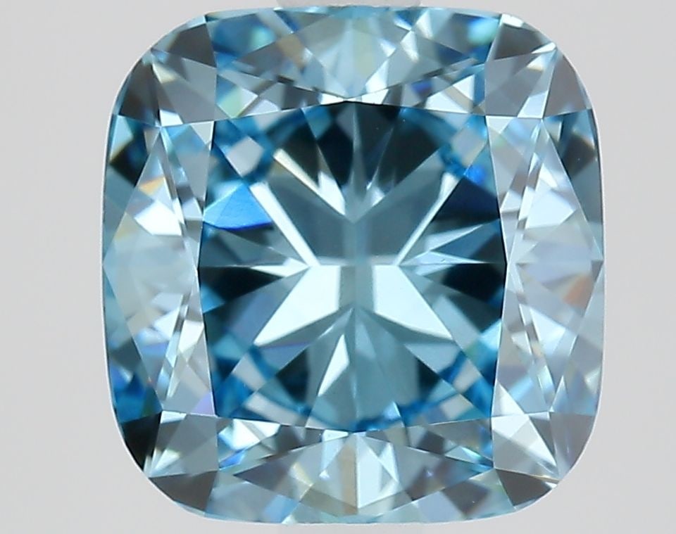 Loose Diamond - CUSHION BRILLIANT 2.73ct Fancy Vivid Blue SI1: Loose Diamond - CUSHION BRILLIANT 2.73ct Fancy Vivid Blue SI1 Source: This is a real non-mined Diamond that has been grown in a lab Shape: CUSHION BRILLIANT Carats: 2.73 Color: Fancy Vivid Blue Certif