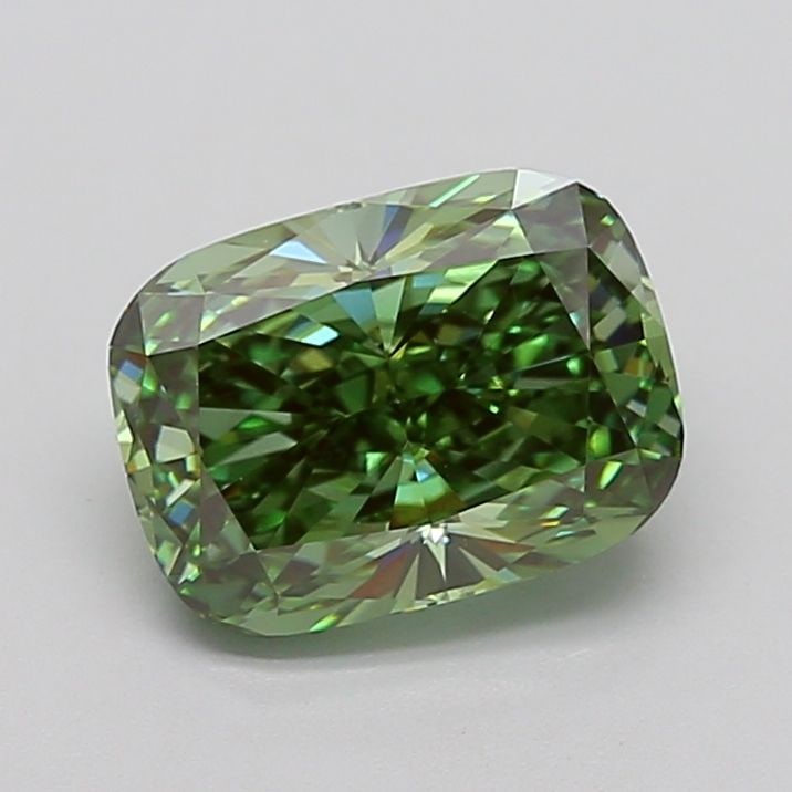 Loose Diamond - CUSHION MODIFIED 3.24ct Fancy Vivid Green VVS2: Loose Diamond - CUSHION MODIFIED 3.24ct Fancy Vivid Green VVS2 Source: This is a real non-mined Diamond that has been grown in a lab Shape: CUSHION MODIFIED Carats: 3.24 Color: Fancy Vivid Green Certi